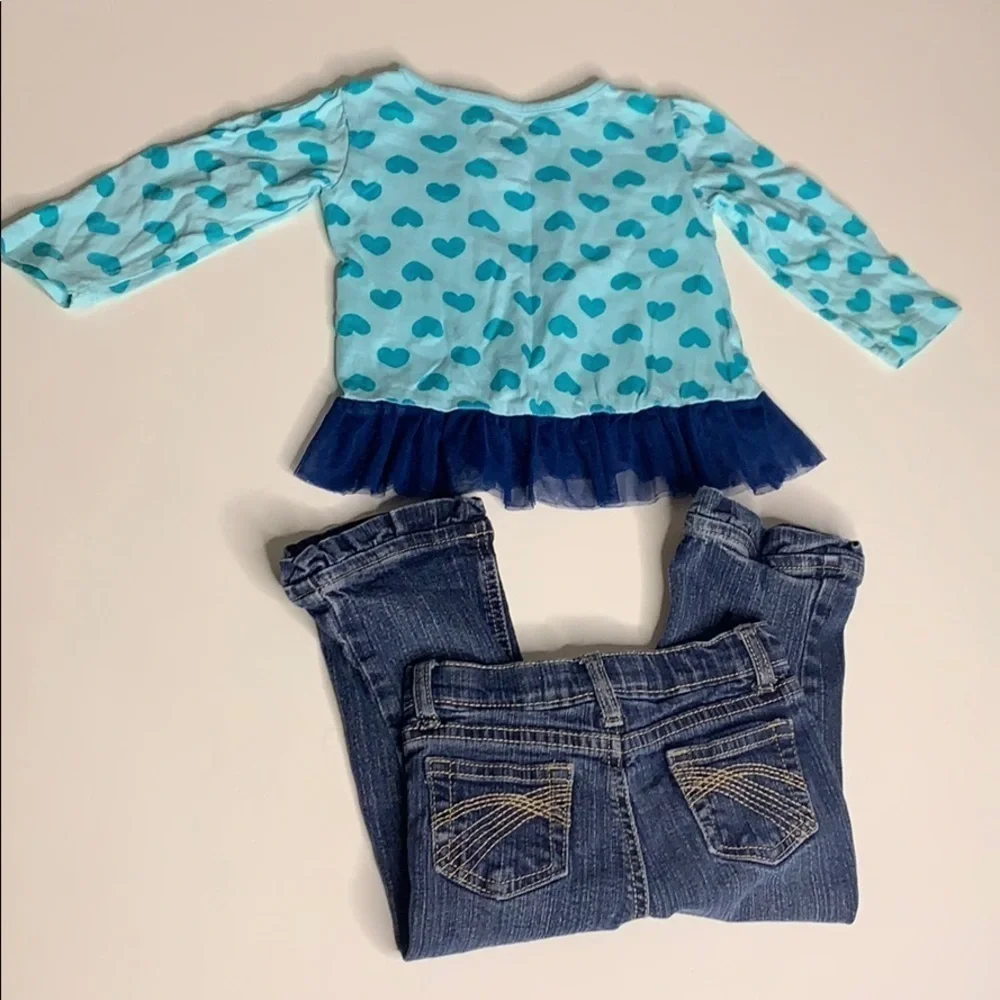 4 Piece Trendy Baby Girl 18 Month Bundle clothes infant purple / blue